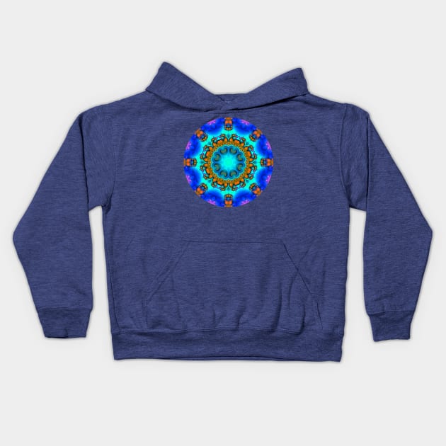 Mandala Magic - Kaleidoscopic Fractal 2.10.2024 C Kids Hoodie by Mandala Magic